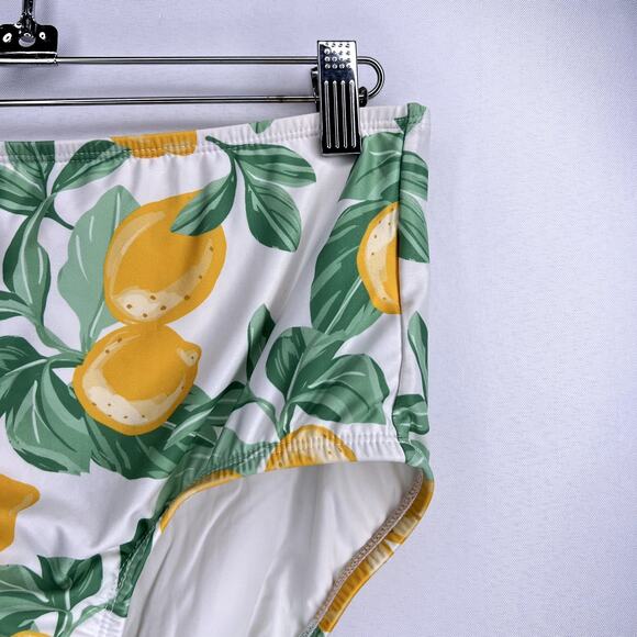Mod Cloth Lemon Print Summer Bikini Bottoms Hight Waisted Size Small - Picture 5 of 11